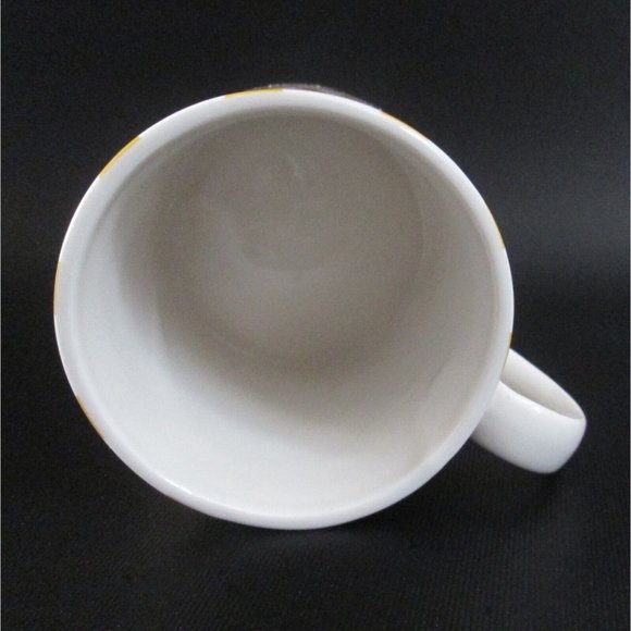 Jonathan Adler Mug White Flower Pattern Yellow Background Coffee Cup - Picture 4 of 5